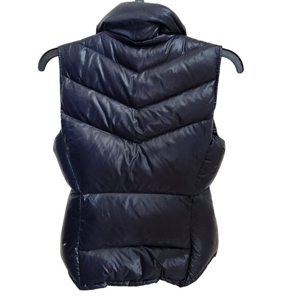 J. Crew Womens Down Puffer Vest Sz Small Feather Navy Blue Zipper Pockets - Picture 3 of 12